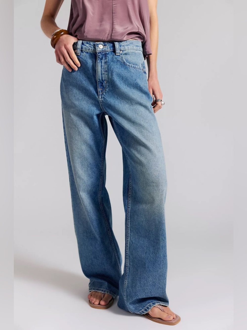 Free People We The Free Tinsley Baggy Jeans NWT 29 High Rise Straight Wide Leg